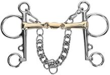 EVTSCAN Horse Bits Snaffle, Stainless Steel Pelham Horse Bit Accessory, Jointed Silicon Brass Connector Accessory Equestrian Beginner