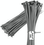 Bolt Dropper Zip Ties Pack of 100-12'' Gray Heavy Duty Cable Ties - 40lb Strength Self-Locking Nylon Wire Ties - Weather-Resistant Zip Tie for Cable Management and Securing Various Items