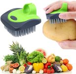 Aodaer Vegetable Brush Potato Scrubber Brush Silicone Hard and Soft Side Fruit Cleaning Tools for Delicate or Tough-Skinned Vegetables