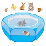 Guinea Pig Playpen with Cover, Hamster Playpen with Anti Escape Top, Rabbit Pop Up Playpen with Roof, Small Animal Play Pen Indoor, for Bunny/Ferret/Chinchilla/Bearded Dragon/Rat/Kitten/Cat