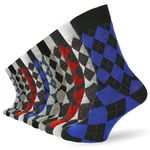 Socksmad 12-Pack Men’s Smart Breathable Socks Everyday Multicoloured Cotton Socks for Men UK 6-11 Size (SM1907)