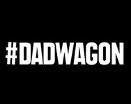 Dad Decal Dad Wagon | Gloss Decal Vinyl Sticker | Cars Trucks Vans Walls Laptop | White | 5.5 x 1.3 in | MAZ-329