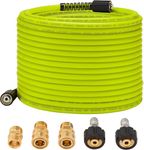 M MINGLE Pressure Washer Hose 50 FT x 1/4" - Replacement Power Wash Hose with Quick Connect Kits - High Pressure Hose with M22 14mm Fittings - 3600PSI