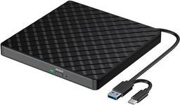 SPIN CART USB 3.0 & Type C External DVD Writer for Laptop, CD/DVD ROM +/-RW CD Burner,Portable DVD Optical Drive Player