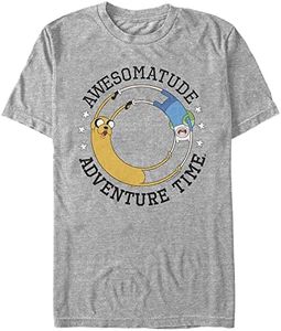 Adventure Time Men's Big & Tall Awesome Round T-Shirt, Athletic Heather, 4X-Large Big Tall