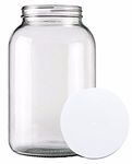 Home Brew Ohio HOZQ8-419 One gal Wide Mouth Glass Jar and Lid for Vinegar Making, Clear