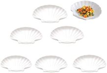 Leoyoubei Sauce Dish,Dip/Dipping Bowls Set of 6, White Porcelain Dipping Sauce Bowls/Dishes for Sushi Tomato Sauce, Soy Sauce, Ketchup,Honey Mustard,BBQ or Seasoning (Shell shape- 2 Oz)