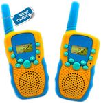 Walkie Talkies for Kids, Long Range Walkie Talkie with 2 Way Radios (Pair), 22 Channel Walky Talk, Built-in Flash Light for Girls Boys Toys Age 6 7 Year Old Up (Orange)