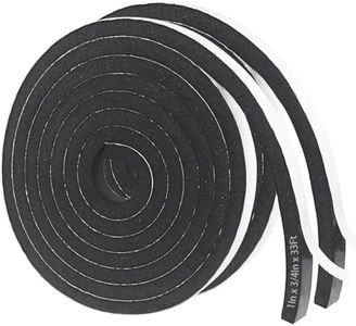 Storystore Foam Insulation Tape Self Adhesive,Weather Stripping for Doors and Window,Sound Proof Soundproofing Door Seal,Weatherstrip,Cooling,Air Conditioning Seal Strip (1In x 3/4In x 33Ft, Black)