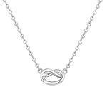 PAVOI 14K White Gold Plated Infinity Necklace | Bridesmaids Gifts | White Gold Necklaces for Women