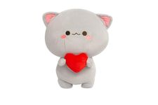 i love you plushies Grey Red Heart