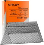 SITLDY 16 Gauge Angled Finish Nails, 20-Degree, 900-Pack (1-1/4", 2", 2-1/2", 300 Per Sizes), Galvanized Assorted Size Project Pack