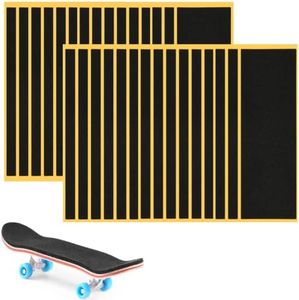 ACFELLE 30Pcs Fingerboard Grip Tape PRO, Wooden Mini Skateboard Adhesive Stickers, Quality Non Slip Foam Grip 110mm x 38mm Black (30pcs)