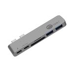 SIIG Thunderbolt 3 USB Type C Hub Adapter for 13" or 15" MacBook Pro - 5k Video Resolution, 40Gbps Data Speed - USB C Data Port, 2 USB 3.1, SD/Micro SD Card Reader Slot - Space Gray