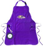 Team Sports America NFL Baltimore Ravens Ultimate Grilling Apron | Bottle Opener and Insulated Beverage Holder | Heavy Duty Durable Cotton Canvas 300 GSM | Machine Washable | Adjustable Straps