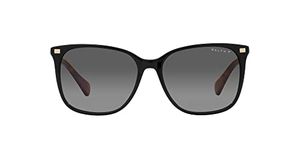 Ralph by Ralph Lauren Women's Ra5293 Sunglasses, Shiny Black/Polarized Gradient Brown, 56 mm