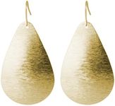 SPUNKYsoul Brushed Gold and Silver Teardrop Earring (Gold)