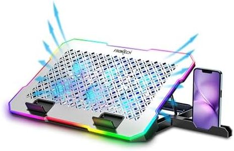 Frontech Laptop Cooling Pad | 6×60mm RGB Fans | Heat Dissipation Design | Adjustable Height & Angle | Mobile Stand | Dual USB 2.0 | Anti-Slip Holder | 9–17 Inch Laptops | 1 Year Warranty (CP-0014)