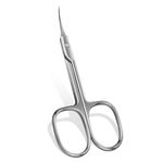 Lermende Cuticle Scissors with Curved Sharp Tip, Portable Small Scissors Professional Cuticle Cutter, Multi-Purpose Russian Manicure Cuticle Trimmer for Eyebrow, Nail, Eyelash, Beards (Silver)