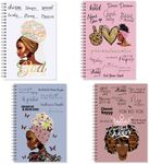 4 Pieces Inspirational Spiral Notebook Black Women Motivational Spiral Journal Lined Spiral Notepads College Ruled Spiral Notebook Journal African American Gifts for Black Women Girls School Office