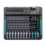 Audio Mixer 10 Channel Professional Stereo Sound Mixer with 99 DSP Reverb / 7 Band Balance/USB Port, Input 48 V Phantom Power, One Click Mute for Recording DJ Stage Music Application