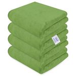 iota® Microfiber Cloth - 60x40cms - 450 GSM - Thick Lint & Streak-Free Microfiber Cloths - Automotive Microfibre Towels for Car, Bike Cleaning Polishing Washing (Dark Green, Pack of 4)