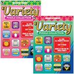 Kappa Variety Puzzles & Games Book 2 Titles, Word Search Find Words Books for Adults Teens, Training Learning with Game, 48-Pack