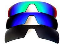 Galaxy Replacement Lenses for Oakley Oil Rig Black&Blue&Green Polarized 3 Pairs,