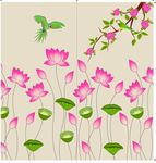 ZEONELY MART Wedding Backdrop Lotus & Parrot Backdrop Cloth, Pooja Backdrop Decoration, (8x8 feet)