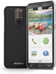 emporiaSMART.5 mini, senior mobile phone, 4G VoLTE, contract-free senior smartphone, mobile phone with emergency button, 4.95-inch display, Android 13, 13 MP camera, black