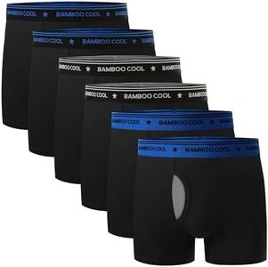 BAMBOO COOL Boy's Underwear Boxer Briefs for Boy Breathable Mesh Fly Zone Moisture-Wicking 6 Pack