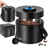 ROTTOGOON Auto Vacuum Coffee Canister, Rechargeable Airtight Coffee Container with 304 Stainless Steel Inner, Scoop, Handle,Sealed Coffee Bean Storage Container for Ground Coffee, Tea, Food, 24OZ/ 2L