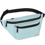 Fanny Pack for Men Women - Waist Bag Pack - Large Capacity Belt Bag for Travel Sports Hiking, Mint Green