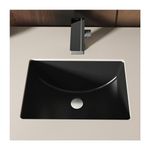 MEJE #202H -46x34.8x21.3cm Vessel Sink Rectangle Undermount Bathroom Sink Lavatory Vanity Ceramic Matte Black