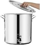 Stock Pot - Stock Pot with Spigot, Round Stock Pot with Soft-Touch Handles, Soup Stockpot Composite Bottom 5-90L Wine Bucket,Thicken Milk Can with Tap Stock Pot