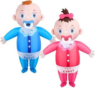 Lemosae 2 Pcs Giant Inflatable Baby Costume 96 Inch Gender Reveal Baby Costume Inflatable Boo Boo Costume Girl Kids Boy Funny Blow Up Costume for Baby Shower Gender Reveal Party