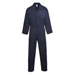 Portwest Euro Work Cotton Coverall, Size: L, Colour: Navy, S998NARL