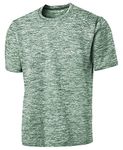 DRI-EQUIP Electric Heather Moisture Wicking T-Shirts in XS-4XL, Forest Green Electric, Medium