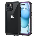 Lanhiem for iPhone 15 Case, IP68 Waterproof Dustproof Shockproof 15 Cases with Built-in Screen Protector, Full Body Sealed Protective Front and Back Cover for iPhone 15-6.1 inch (Purple)