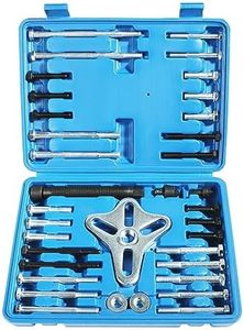 Qziulr Zlirfy 46pcs Harmonic Balancer Puller Set,Flange Type Gear and Crank Puller,Power Steering Pulley Puller Installer Tool Set,Use with Harmonic Balancers,Crankshaft Pulleys and Gears