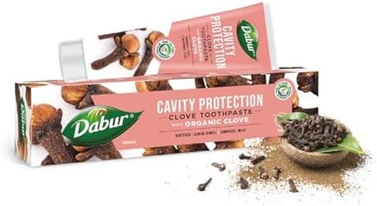 Dabur Clove - Pasta de dientes orgánica - 100 ml | Pasta dental protectora de caries | Previene caries, alivia el dolor de muelas y mantiene la higiene bucal