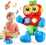 Yerloa Toddler Boy Toys Robot Toys for 1 Year Old Boys Girls, Interactive Musical Light Up Kids Travel Baby Toys 12-18 Months, Developmental Montessori Baby Toys for 1+ Year Old Birthday Easter Gifts