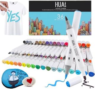 Art Fabric Markers Pens, 36 Colors Dual Tip Fabric Markers Permanent No Bleed Markers for Clothes, T-shirt, Shoes, Hats, Non-Toxic & Child Safe, No Fading, No Bleeding