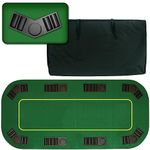 Trademark 10-TH801 Deluxe Texas Holdem Folding Poker Table Top Green