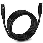 LyxPro Balanced XLR Cable 25 ft Premium Series Professional Microphone Cable, Powered Speakers and Other Pro Devices Cable, Black