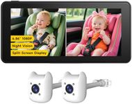 ELECROW 2-Kids Baby Car Camera for Seat with 6.86 Inch Ultrawide Display, Car Camera for Baby Kit USB Powered Backseat with Two Cameras 1080P HD Rear View & IR Night Vision, Easy to Install