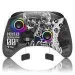 Black Wireless Bluetooth Pro Controller for IOS/Android Phone, Switch/OLED/Lite, Steam Deck, PC, Multi Platform with RGB Light, Programmable Back Buttons, Headphone Jack, Anime Robot Zero-Kirin