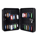 Key Cabinet Wall Mount Key Lock Box with Combination Lock Metal Key Box with Code for 48 Keys Black