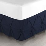 Nestl Navy Blue Bed Skirt King Size, Pinch Pleat King Bed Skirt, 14" Inch Drop King Bedskirt, Hotel Quality Navy Blue Bed Skirts Premium Microfiber Bedskirt for King Bed, Navy Blue King Size Bed Skirt