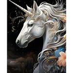 NAIMOER Unicorn Diamond Painting Kits for Adults, DIY Full Drill 5D Diamond Painting Animals Diamond Art Kits Flowers Diamond Painitng Kits for Relaxation and Home Decor 30x40cm